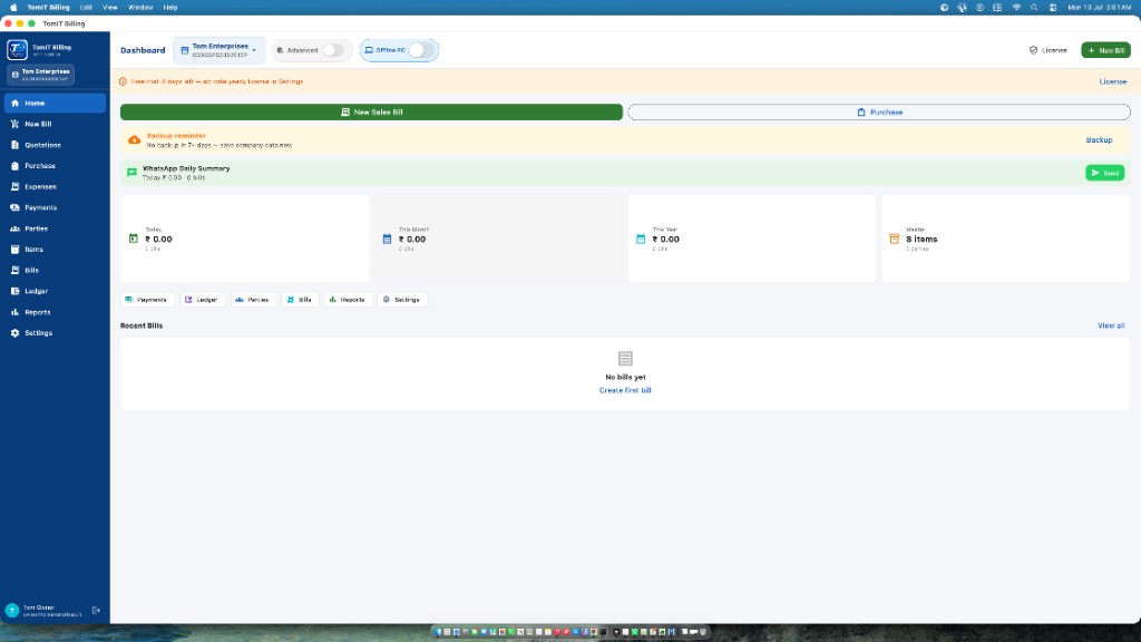 TomIT Billing preview